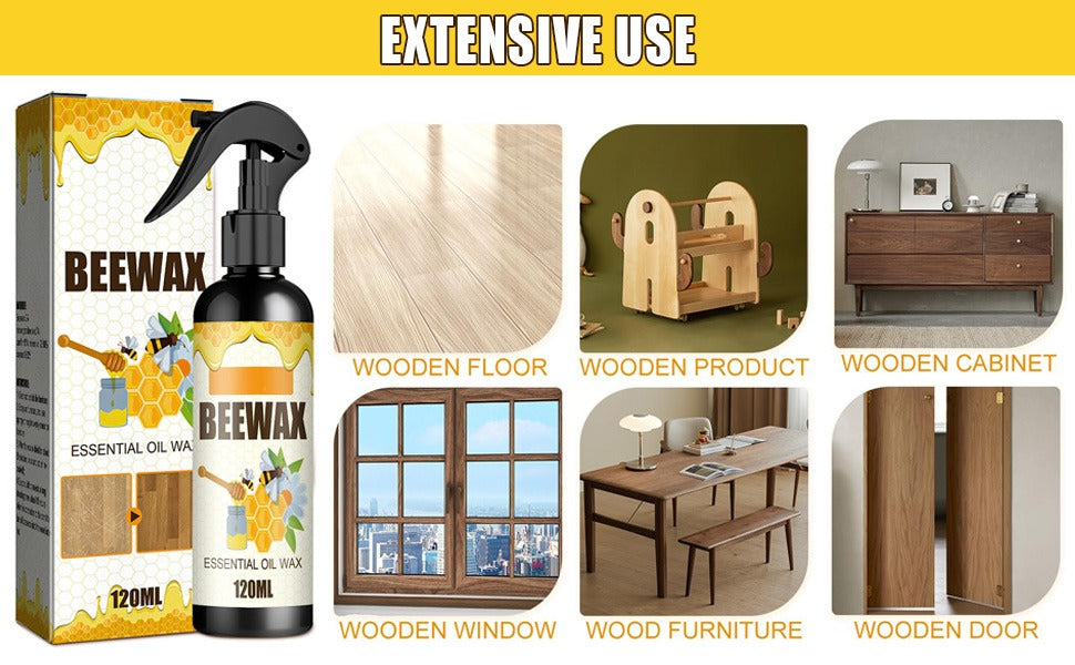 Natural Micro-Molecularized Beeswax Spray, Furniture Polish and Cleaner for Wood (Pack of 2)