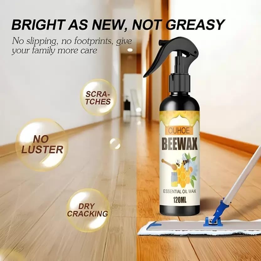 Natural Micro-Molecularized Beeswax Spray, Furniture Polish and Cleaner for Wood (Pack of 2)