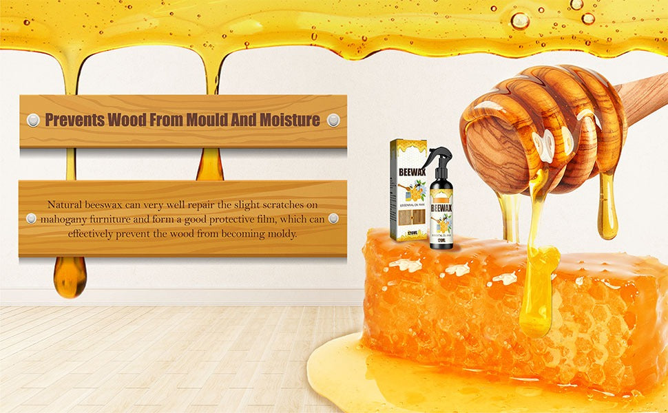 Natural Micro-Molecularized Beeswax Spray, Furniture Polish and Cleaner for Wood (Pack of 2)