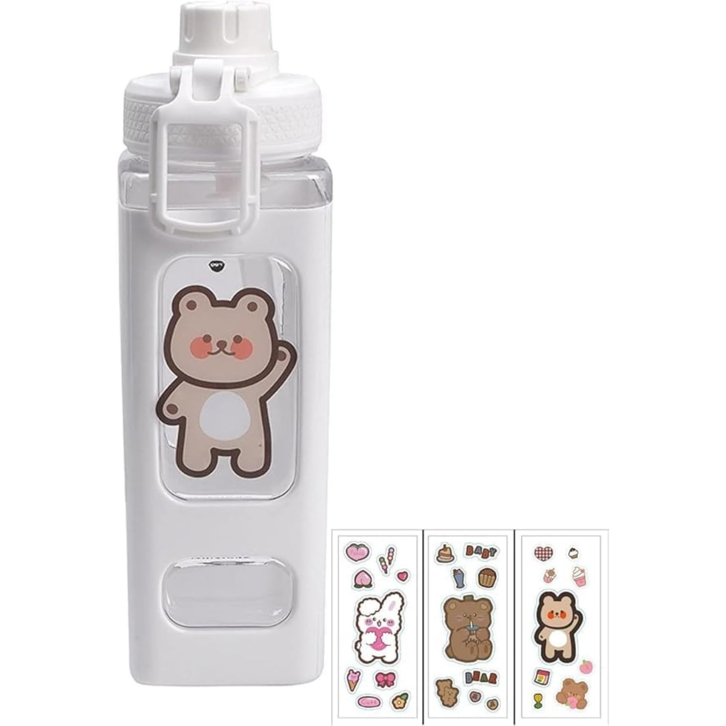 700ml Kawaii Water Bottle with Lid and Straw ( Pack of 1)